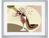 Modern Shoe Art Poster Wall Decor,  Shoe Art Print, Ladys gift, Wine Art Print - Brown, Beige, Red, Green, Cream- 8" X 10"