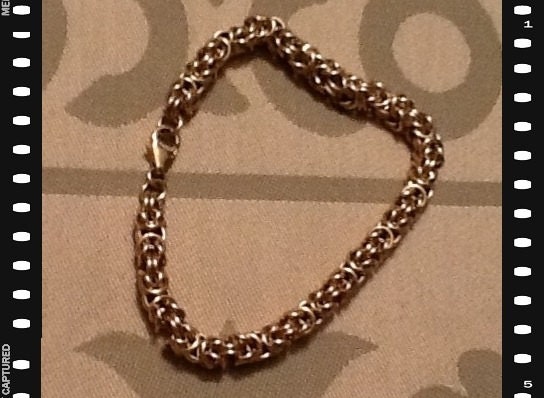 14K gold filled Classic Byzantine Bracelet 7 1/2" - Chainmaille