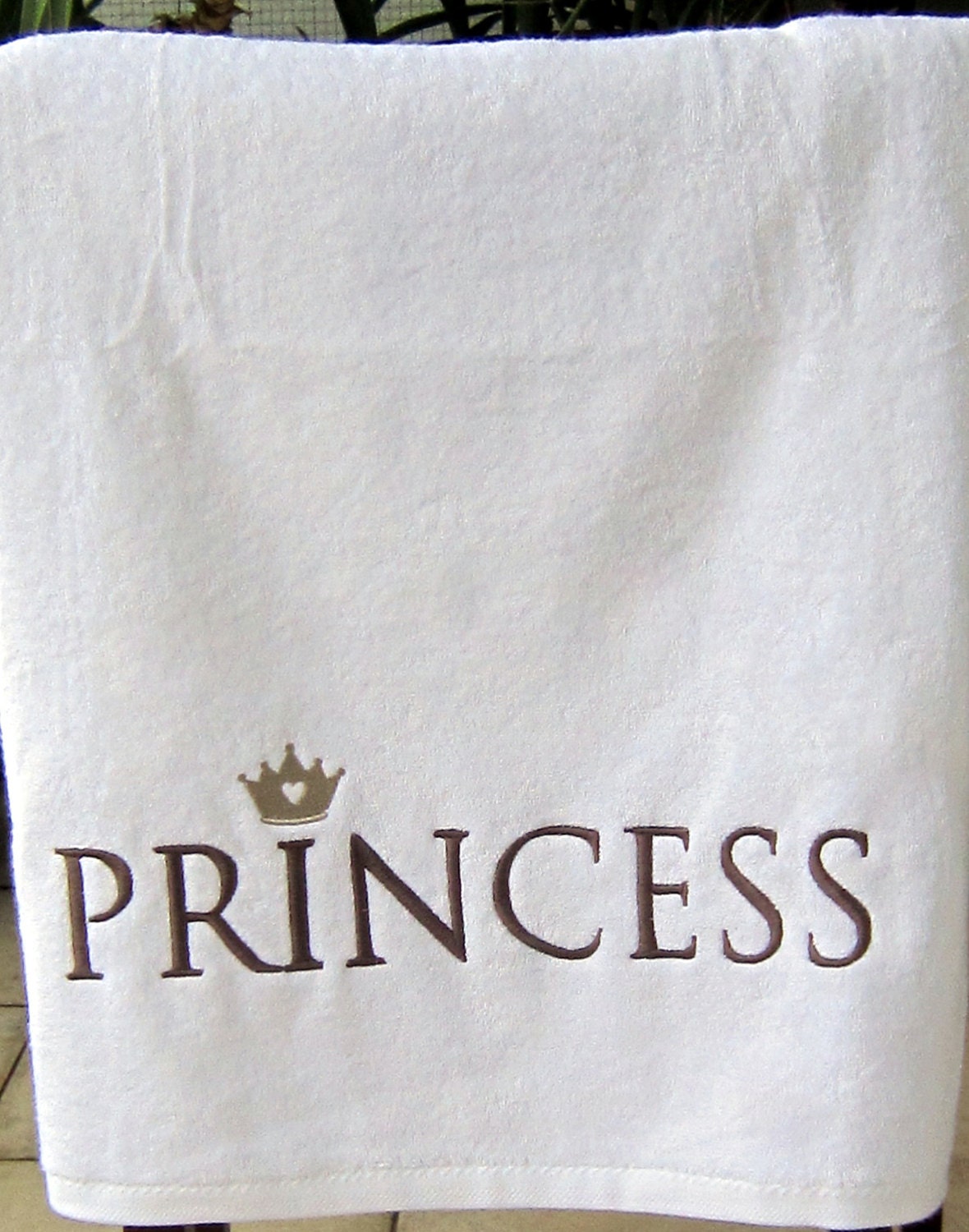 PRINCESS His and Hers towel set,face and body luxury bath towels, embroidered luxury BATH towel 2pc, wedding gift, anniversary gift