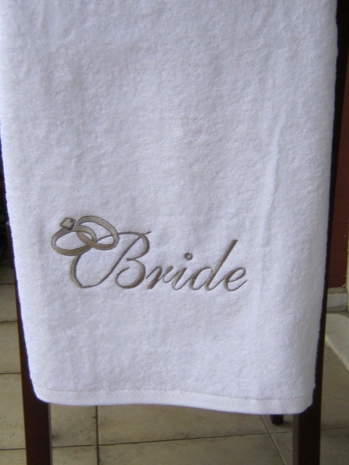 BRIDE TOWEL SET  wedding embroidered face and body towels, 2 pcs set, wedding unique towels,Best quality 600gr cotton,