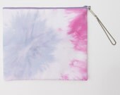Mini tie dye pink and pale blue clutch bag