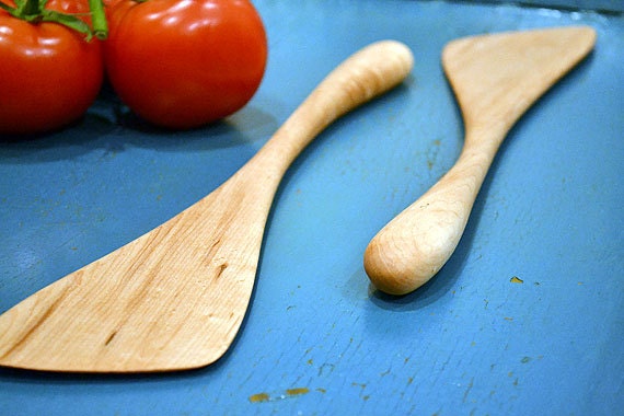 Carved wood spatula from Maple
