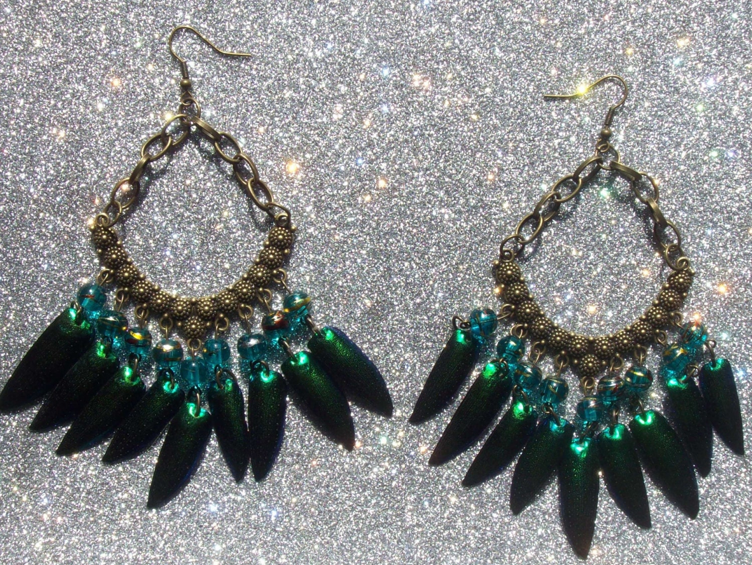 Wild Faerie - Jewel Beetle Wing Earrings