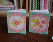 Miniature Sketchbook (M) - 'Minty Floral' with blank pages (SD/MSD sized) for dolls