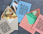 set of 3 choose your own greeting note cards, with recycled magazine lined envelope, birthday, thinking of you, thank you, congratulations
