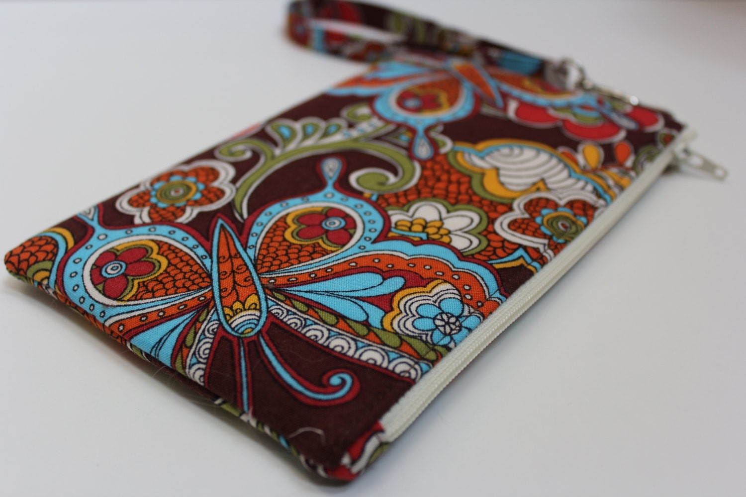Small zip clutch wristlet padded purse wallet  cell phone case padded