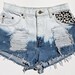High Waisted Denim Shorts Vintage Levis Dyed Denim Shorts Studded Cutoffs