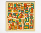 Large abstract GICLEE Fine Art Print for the home wall decor (13x13) 'SUBDIVISIONS' by modern Artist Jazzberry Blue