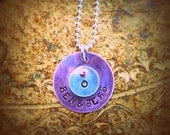 Hand stamped Rivet Pendant