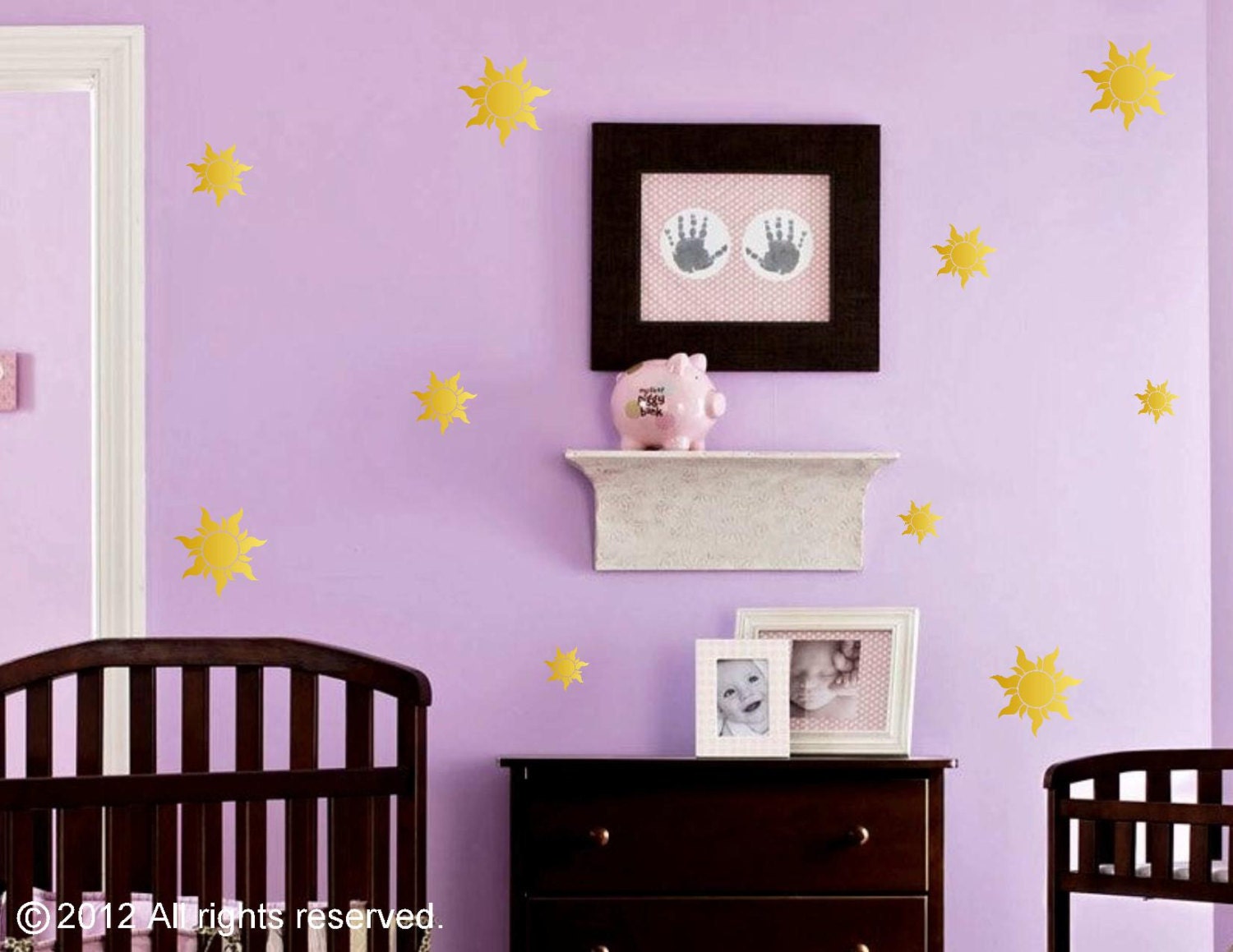 Rapunzel / Tangled Inspired Royal Sun Insignia Wall Decal / Stickers for Girl's Room