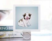 Lentil - Mini Print - French Bulldog Puppy - 3x3 Matte Print