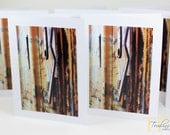 Fine Art Photography Stationery Set of 6 Burnt Orange Rusty Industrial Style Print , For Handwritten Notes, Blank