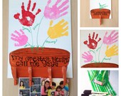 Flower Handprints DIY Craft Kit:  Hand Painted Canvas 11x14