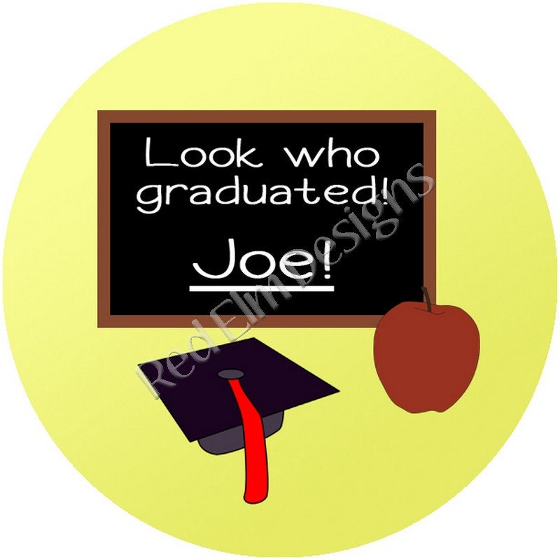 Chalkboard Graduation Stickers - Sheet of 20 - 2" round