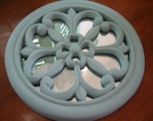 Upcycled round mirror/ ornate mirror/ home decor/wall decor/ beach decor