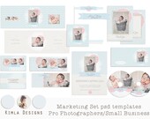 Pre-made Marketing Set Templates, Blue Chevron, psd files
