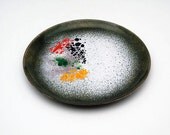 Vintage German copper enamel dish from 1960s