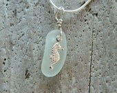 Genuine Sea Glass Sea Horse Pendant
