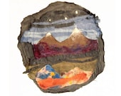 fabric wall art, fibre art, original artwork, textile wall hanging, Scottish landscape, fiber art