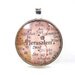 Vintage Map Pendant of Jerusalem in Glass Tile Circle