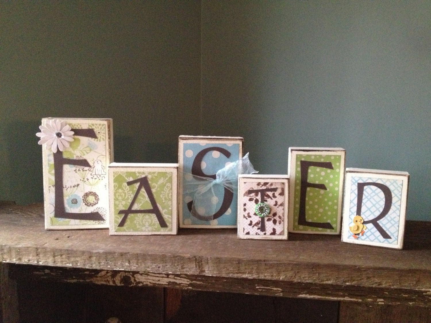 Easter Home Decor - Wood Blocks Wood Sign