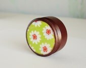 Tiny wooden box for jewelry in vintage style - home decor, party, orange, green, white, trinket box for her for girl  - made to order