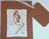 Red Head Ginger Card Honey PinUp Blank Greeting