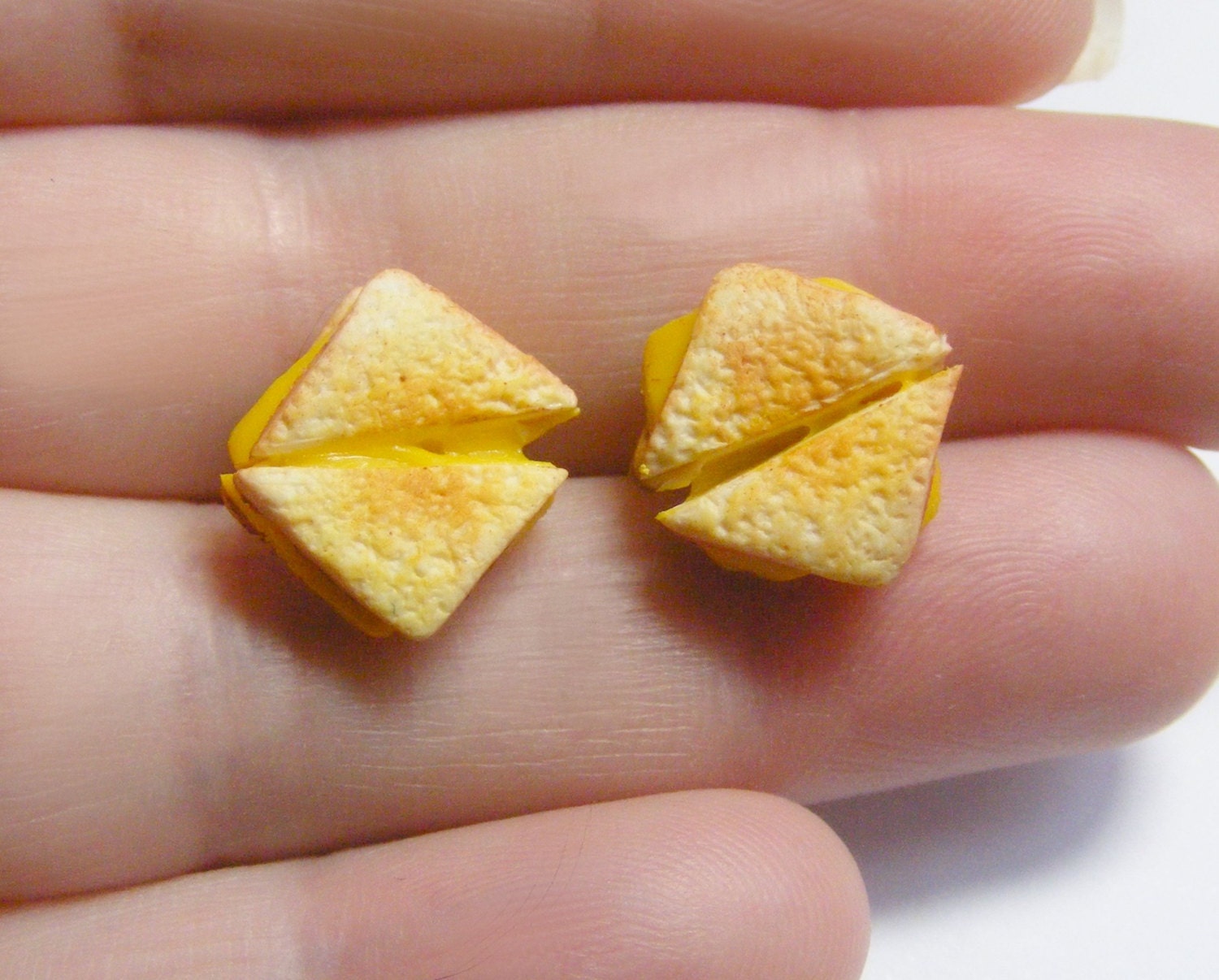 Grilled Cheese Miniature Food Jewelry Earrings (can also be made into cufflinks)