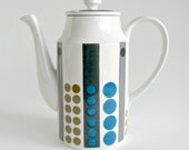 Modernist Midwinter Tempo Coffee Pot / Teapot / Geometric Op Art Design / Mid Century Modern