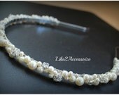Swarovski Pearl Headband Pearl Bridal Tiara Headband Wedding Jewelry Bridal Head Piece Rhinestones Pearl Wedding Headband