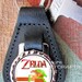The LEGEND of ZELDA 8 Bit Link Nintendo Real Leather Key ring fob or Silver look TIE Pin Weddings Christmas Quickship Under 15.00