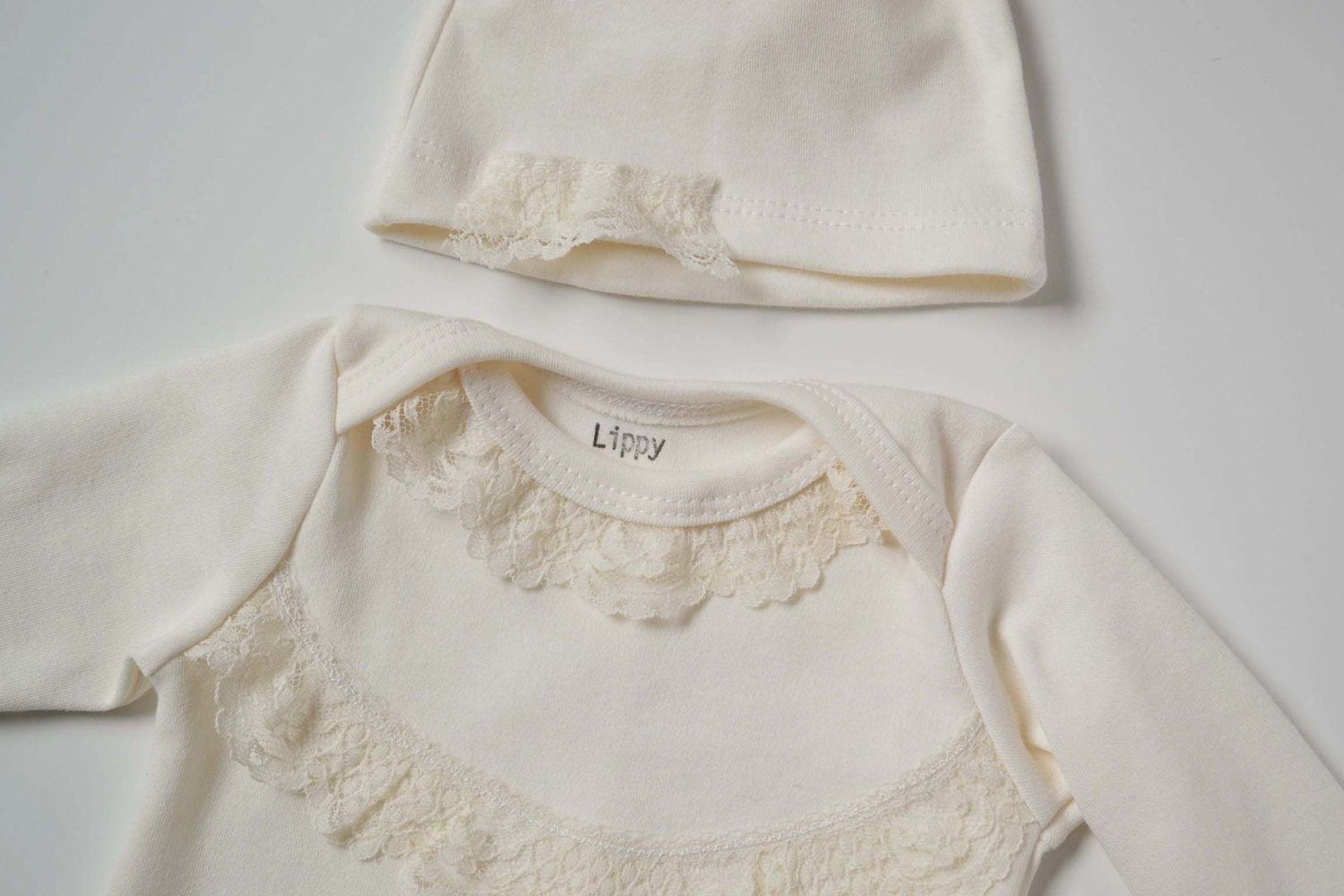 Girl take home set. Size newborn (0-3months). OR use for a Christening gown.  (Made by lippybrand.)