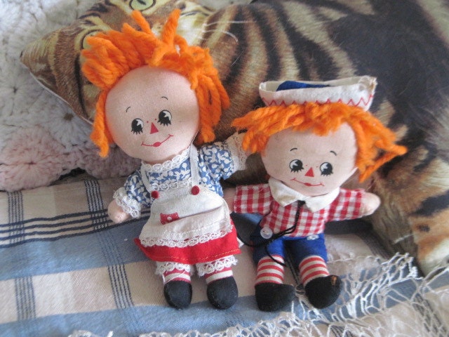 Knickerbocker  Toy Co Raggedy Ann And Andy Dolls