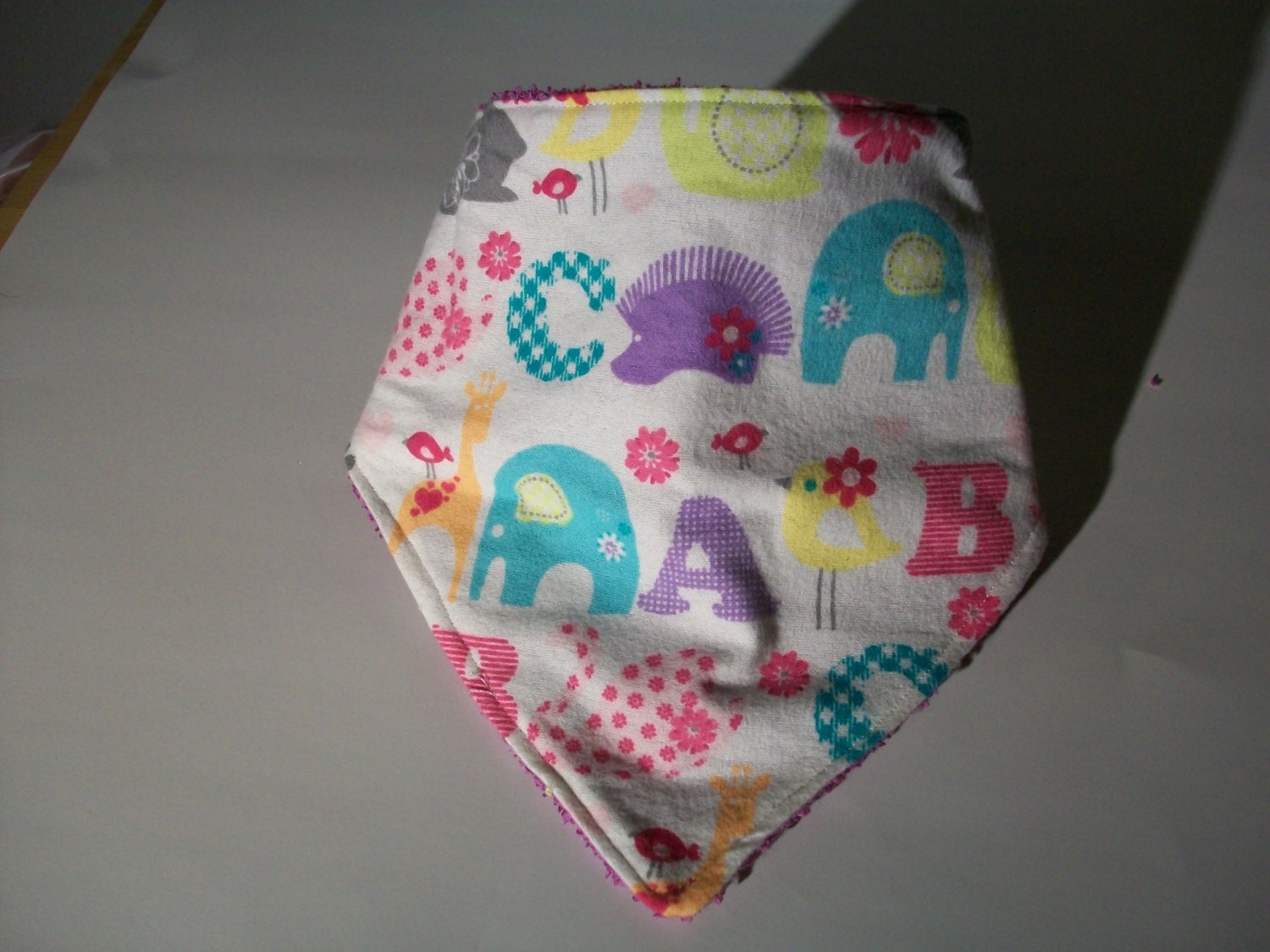baby bandana bib pink zoo animals