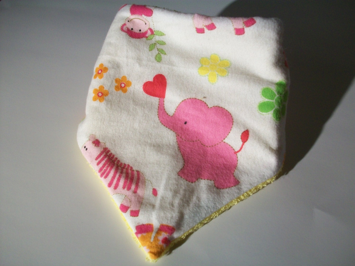 bandanna bib pink zoo print