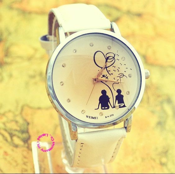Beautiful Girls Wrist Watch - Ideal Gift "Hold My Hand Picture",Jewelry,Stylish,Chic, Spring Collection
