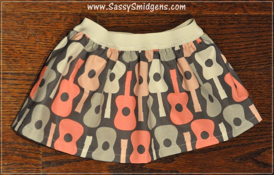 Elastic Waist Skirt - Girl Guitars