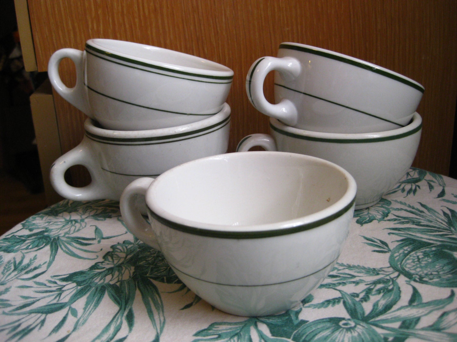 saucer vintage cups and vintage coffee lot ImNOTaHoarder coffee of green cup 5 vintage stripe stripe  by green