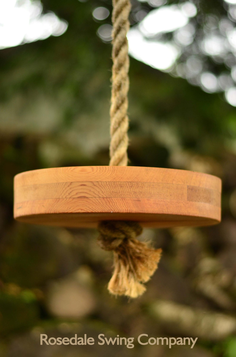 Orca - Cedar rope and tree swing 13" round - Fun for all ages