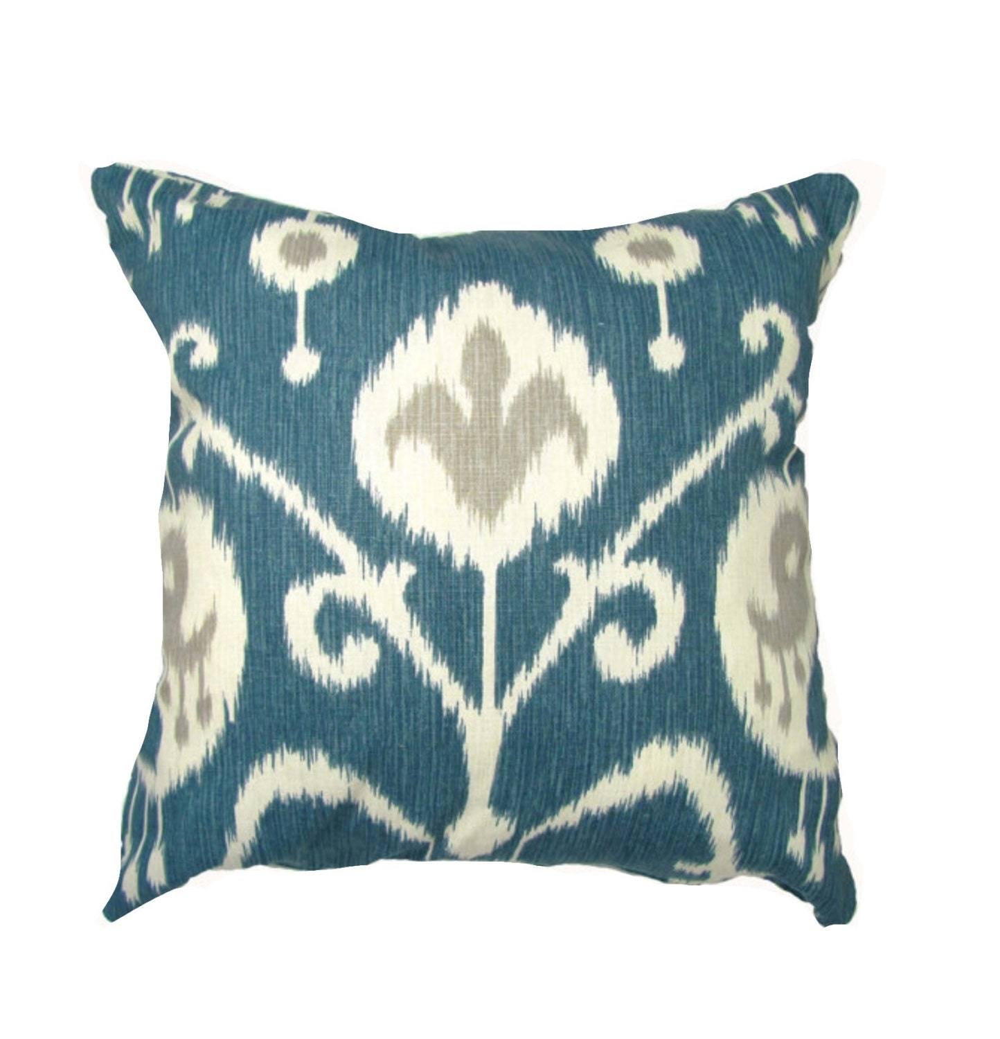 Ikat Pillow Blue Pillow Covers -Modern Pillow Cover Throw Pillows- 16 x16"/ 17" x 17" /18" x18"