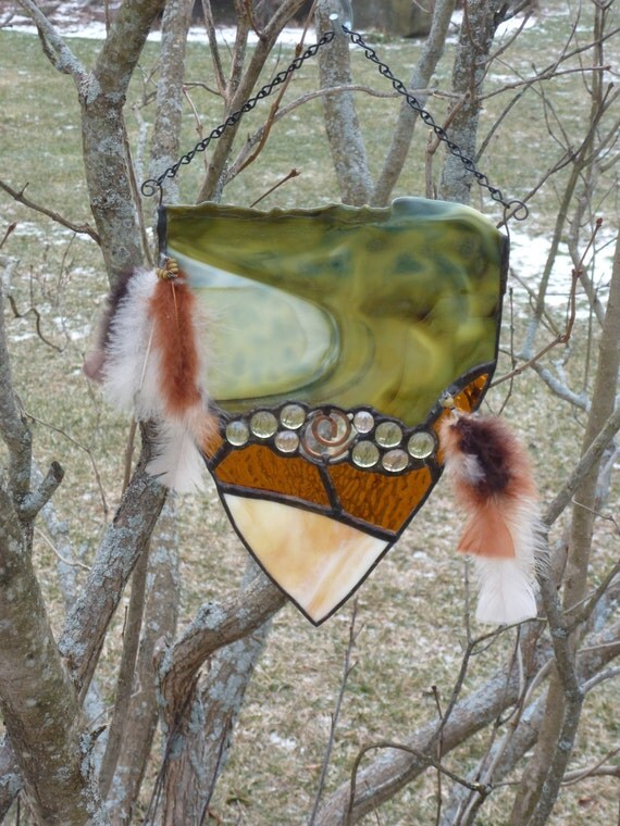 Native American Inspired Stained Glass by WildheartGlassDesign