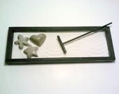 Zen Garden, White Sand, Concrete Art, Peace, Love, Happiness, Live, Laugh, Love, Heart, Star, Flower