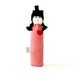 Custom felt red heart keychain fabric miniature doll Fulana vintage textile handmade women romantic gift