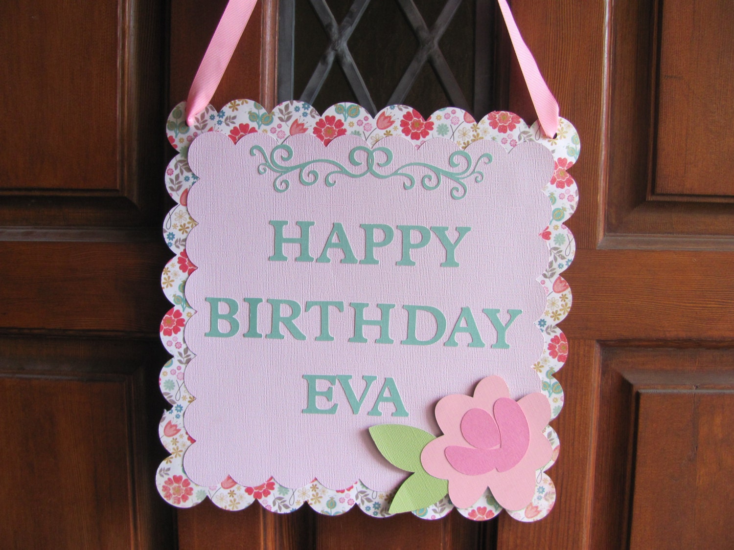 Door Sign Happy Birthday Decor Happy by twogirlspaperdesign