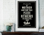 Retro Mother Mom Mum Quote Art Print - Vintage Typography Decor - Customize - Mother's Day Wall Art Poster UK