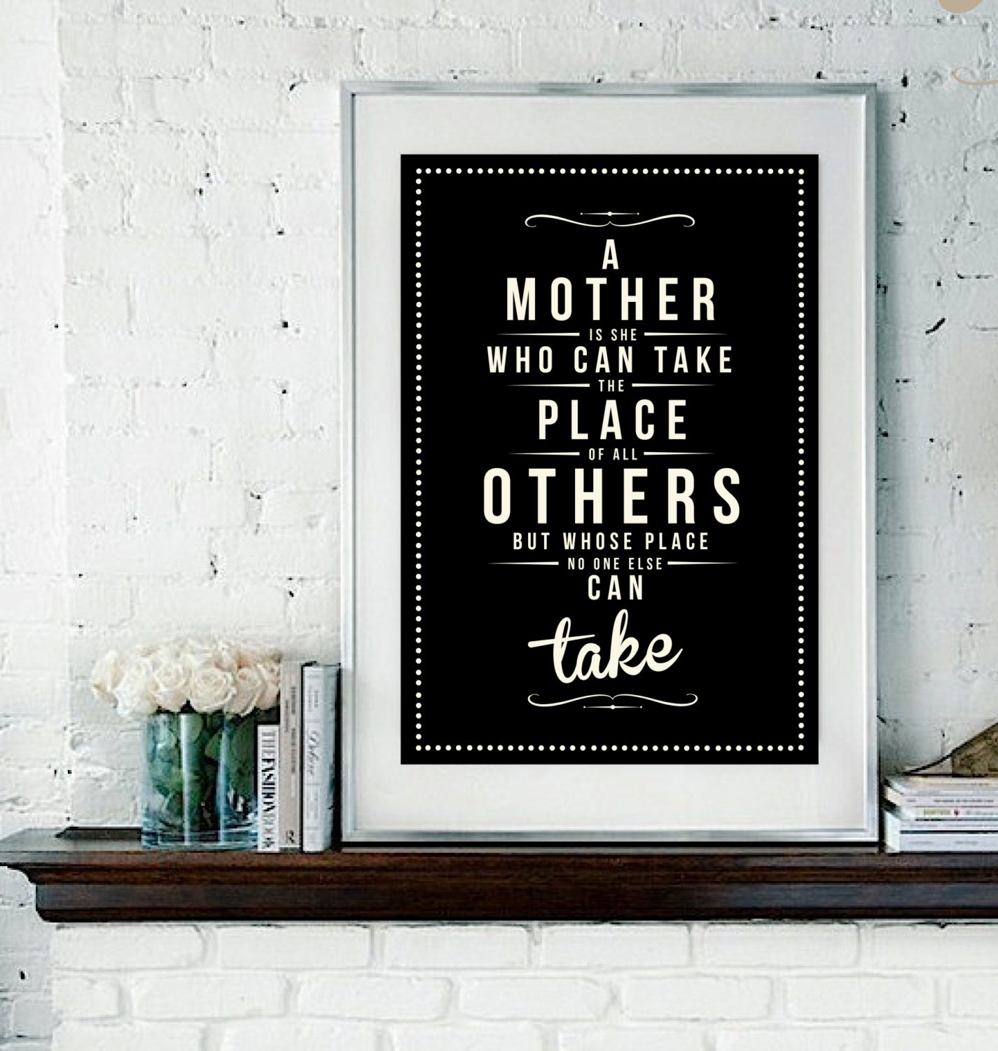 Retro Mother Mom Mum Quote Art Print - Vintage Typography Decor - Customize - Mother's Day Wall Art Poster UK