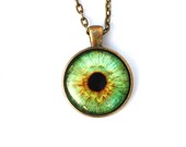 Light Green Eye Necklace / Eye Pendant / Eye Jewelry / Human Iris Necklace / Third Eye