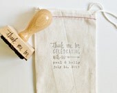 Custom Wedding Calligrapy Stamp - 2 inch Thank You For Celebrating With Us personalized rubber stamp for DIY wedding favors