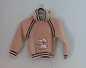 Vintage Hooded Bunny Sweater in Tan and Brown 9-12mo