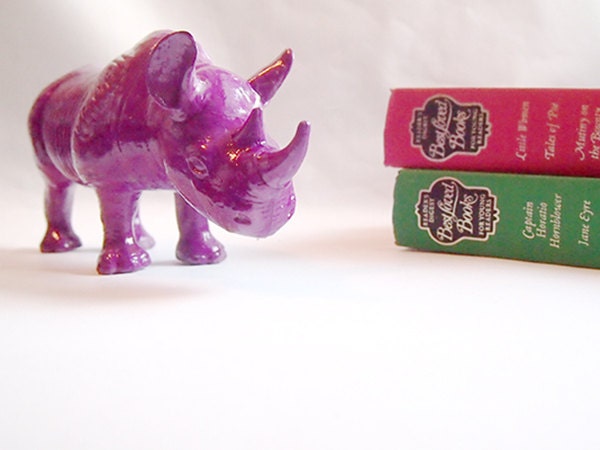 Custom Color Jumbo Rhino Statue -- Painted Animal Toy